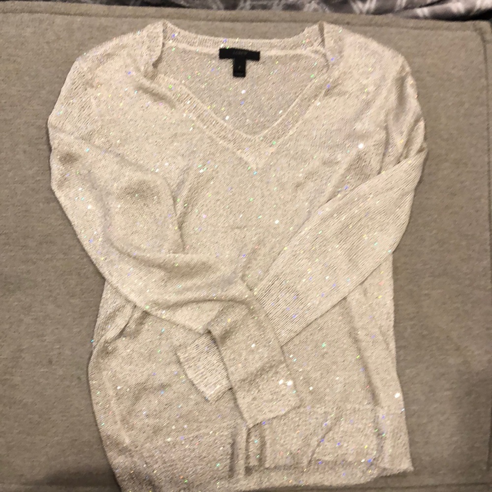 J. Crew Silver V-Neck Sweater